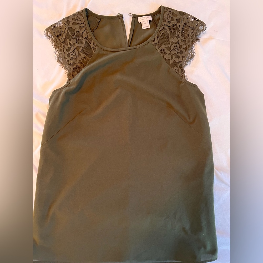 Jcrew green blouse xs